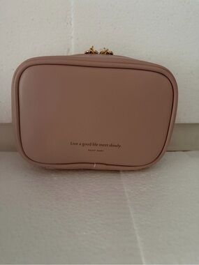 Amazon Essentials Blush Pink Cosmetic Bag with Gold Hardware